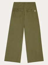 Charger l'image dans la galerie, Pantalon jambes larges - Posey mid-rise wide slub cropped pants burned olive
