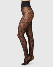 Charger l'image dans la galerie, Collant Flora Flower noir 40 deniers
